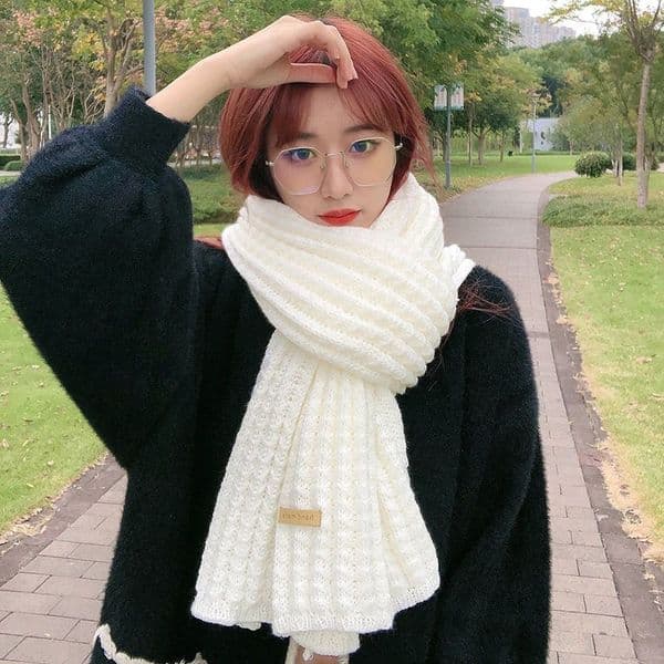 1-671 Women's Winter Thick Tassel Scarf - Imitation Cashmere Warm Colorful Accessory