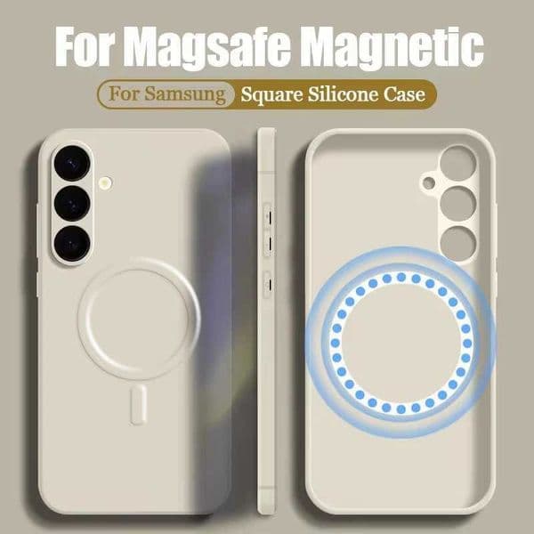High Quality Designer Phone Case For Galaxy S22 S23 FE S24 Plus Ultra A15 A35 A55 A05 A05S 5G Soft Liquid Silicone Cover Magnetic Wireless Charging Box O241209