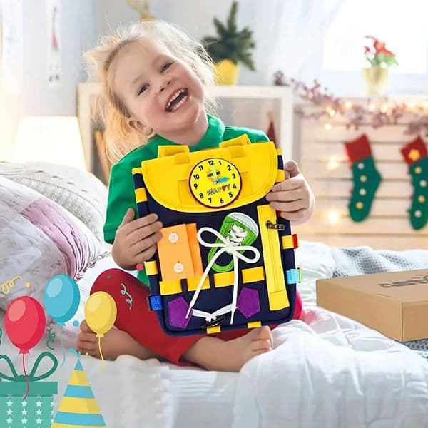 Develop Fine Motor Skills Basic Life Skills with Busy Board Toddler Backpack - Learn To Tie Shoes More Christmas GiftsXJ241212
