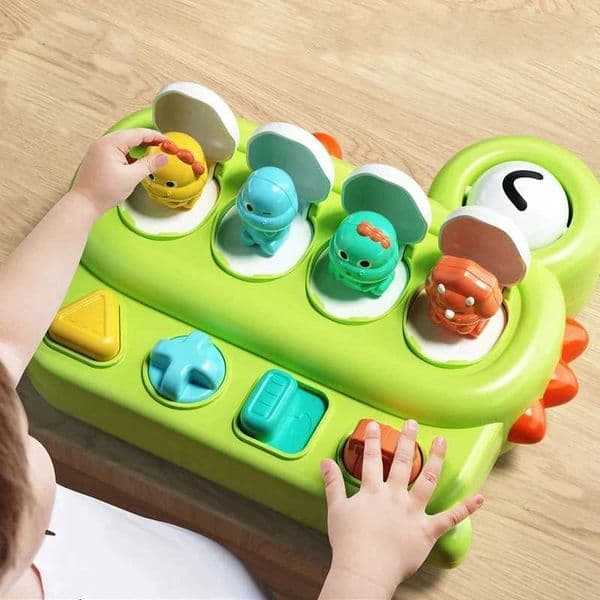 Dinosaur Interactive Pop Up Baby Toy Sensory Development Toys for Sorting Colors Animals Learning Educational Toy for Boys GirlsXJ241212