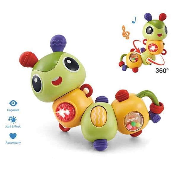 Babys sound and light transition caterpillar with lighting music puzzle and fun early education baby toysXJ241212