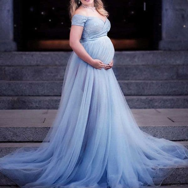 Materni Dress Wedding Dresses Clothes Breast Feeding Dress Supplier Elegant Large Swing Lace Materni Dresses PhotoshootXJ241213