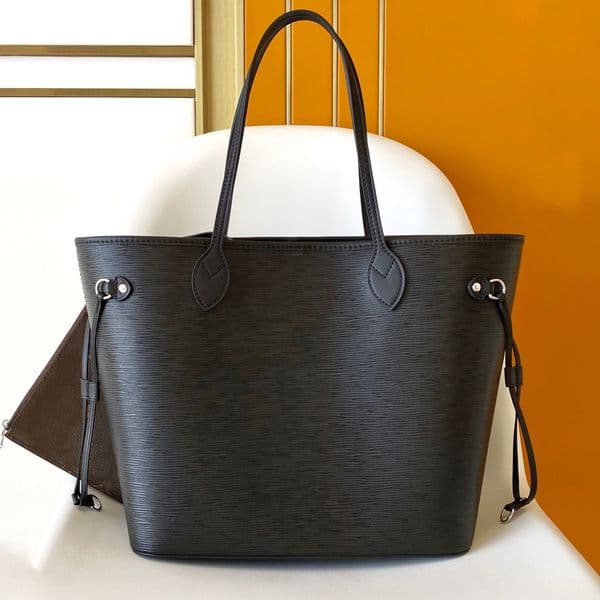 Top Quality Large Capacity Tote Luxury Designer Epi Grained Leather Handbag Microfiber Lining Shoulder Hook Closure Removable Zipped Pouch Clutch Bag Purse