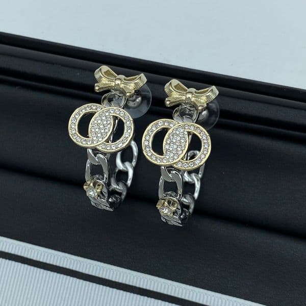 Gold Sier Plated Design Quality Small Dia Inlaid High End Dressing Gift Earrings Premium Gifts