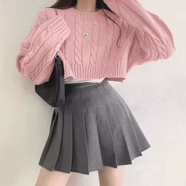 European And American women's clothing Sexy Sweet Girls Retro Fried Dough Twists Short Clothes Women's Knitwear Autumn New Blouse