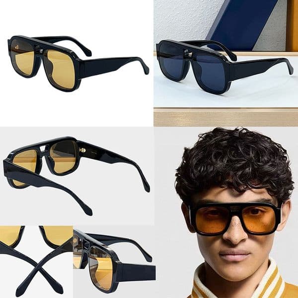 Vintage Oversized Sunglasses 2614 Luxury Designer Rectangular Frame Glasses High Quality Yellow Lenses Mens Personality Protection UV400 Eyeglass With Box