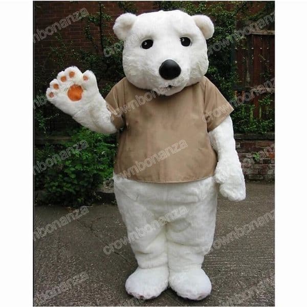 halloween white bear Mascot Costumes High quality Cartoon Character Outfit Suit Xmas Outdoor Party Outfit Adult Size Promotional Advertising Clothings