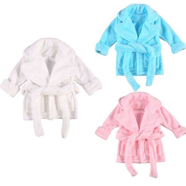 Citgeett 1-6Y Autumn Winter Kids Girls Bathrobe Sleepwear Solid Fur Long Sleeve Turn Down Collar Pocket Robes 3 ColorsXJ241216