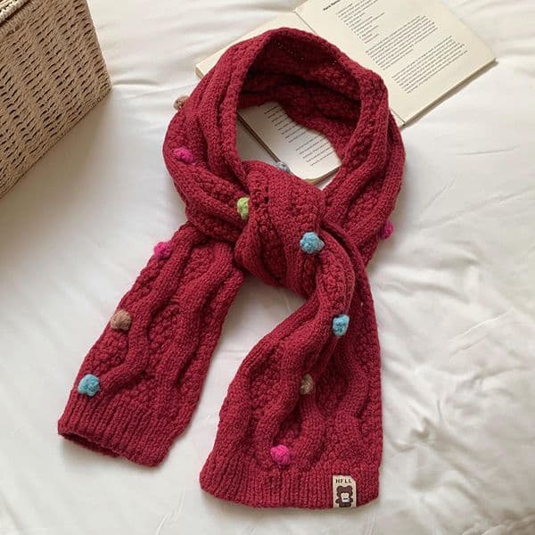 1-727 Elegant Gradient Pure Wool Scarf for Women - Warm Neck Wrap for Autumn & Winter