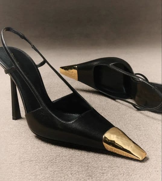 2025 Famous Brand Jeanne Leather Sandals Shoes & Slingback Women Pumps Golden Logo-engraved Metallic-Toe High Heels Party Wedding Elegant Lady Opyum Walking