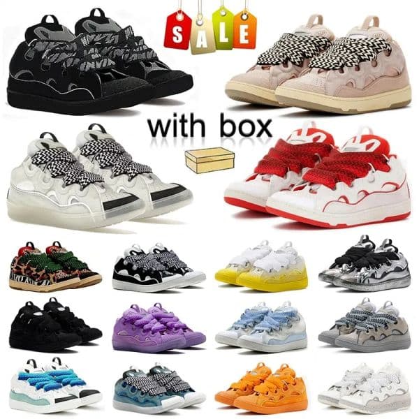 Designer Leather Curb Sneakers Dress Shoes For Men Women Extraordinary Casual Platform Sneaker Graffiti Leopard Outdoor Mens Trainers Size 35-47 With Box