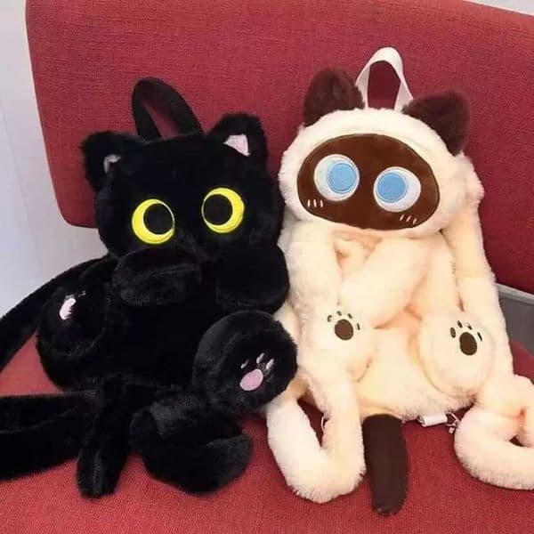 40cm Kaii Big Eyes Cat Toy Plush Backpack Cute Large-capaci Stuffed Animals Bags Boys Girls Women Soft Toy Backpack GiftsXJ24364165