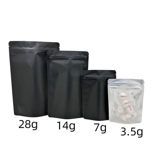Durable wholesale Packaging StandUpP Bags ackagingP ouchesP intMa ttesu rfaceAl uminumMy larbl ackcl earba gSe cureZi pSe alOp tions 28 gid ealf orbra ndi ngcust