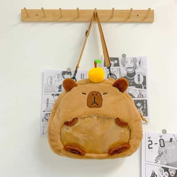 Capybara Backpack Adjustable Shoulder Strap Able Casual Bag Creative Plush Backpack For Travel ShoppingXJ241219