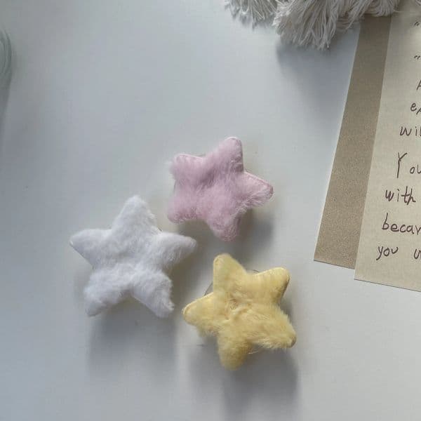 Ins Korean Y2K Fur Star Bracket Phone Grip Tok Griptok Plush Holder Ring For iPhone 15 Accessories Japan Fluffy 2025 Phone Holder