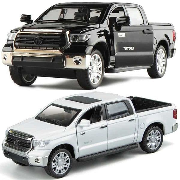1/32 TOYOTA Tundra TRD Pickup Diecast Toy Truck Model Miniature Pull Back Doors Openable Sound Light Collection Gift For BoyXJ241221