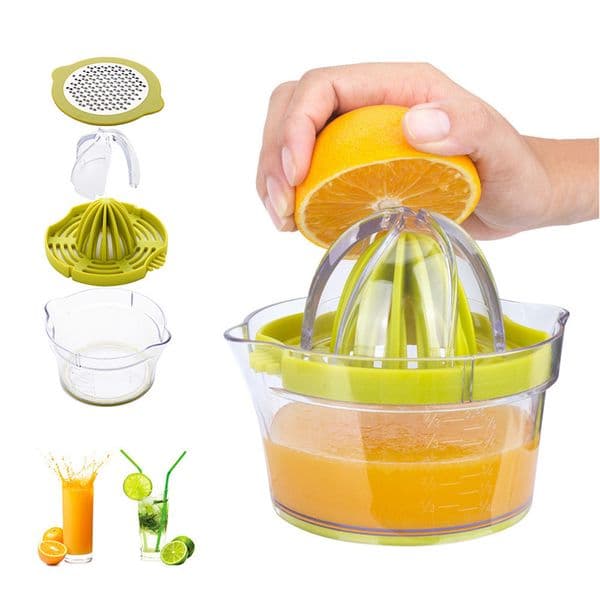 Multifunction Citrus Lemon Orange Juicer Manual Hand Squeezer With Built-in Measuring Cup Non-Slip Ginger Garlic Cheese Grater