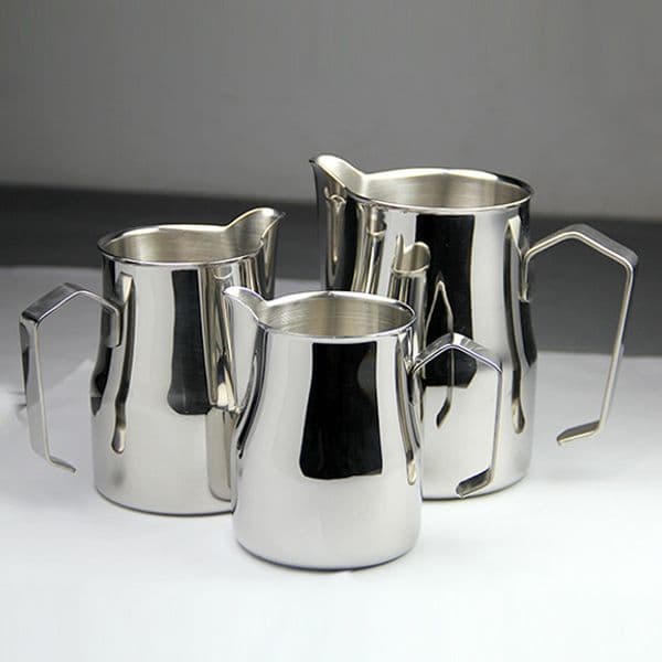 FeiC 1pc 350ml/550ml/750ml Motta style Stainless Steel Milk Pitcher/Jug Milk Foaming Jug/Non-stick coatin for Barista latte art