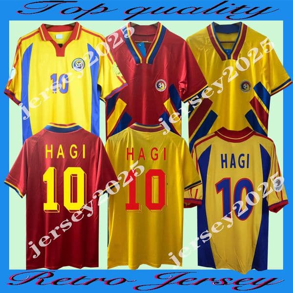 94 00 Retro Romania HAGI Soccer Jersey CHIRICHES POPESCU MAXIM Soccer Shirt RADUCIOIU Futbol Calcio PETRESCU MOLDOVAN PRODAN classics Football Shirts Uniforms