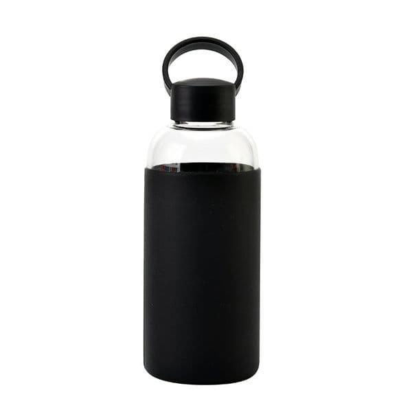 20oz glass water bottle with silicone sleeve leakproof reusable drink cup for outdoor office