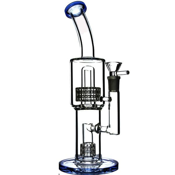 Thick glass Water Bongs heady Oil Bong Smoking Glass Water pipes Bubbler Hookahs Recycler Bong Double Matrix Perc With 14mm Bowl