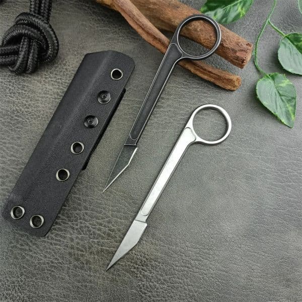 225 High Hardness Defense Full Tang Fixed Blade Pocket Knife with K-sheath 44C Stonewashed Tactical Knives Outdoors Hunting Tools Men Collector Gift 1518