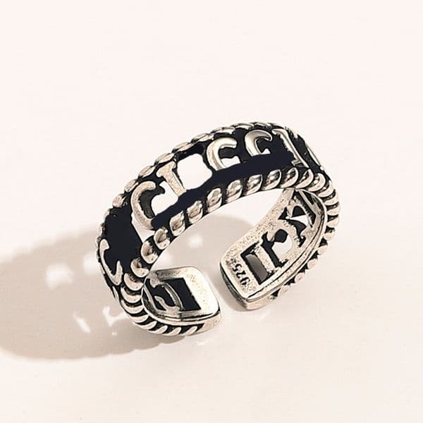 Designer Letter Band Rings Women Stainless Stee Love Open Ring Rings Finger Wedding Jewelry Gift