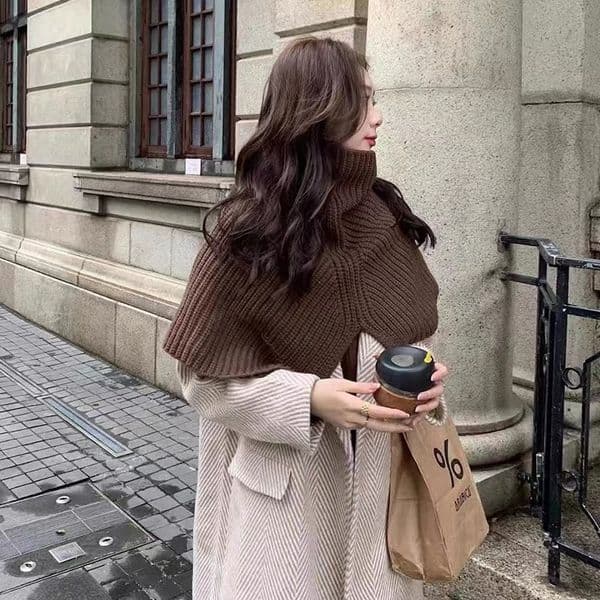 1-711 Soft glutinous rice white solid color scarf for women winter retro twist warm thick