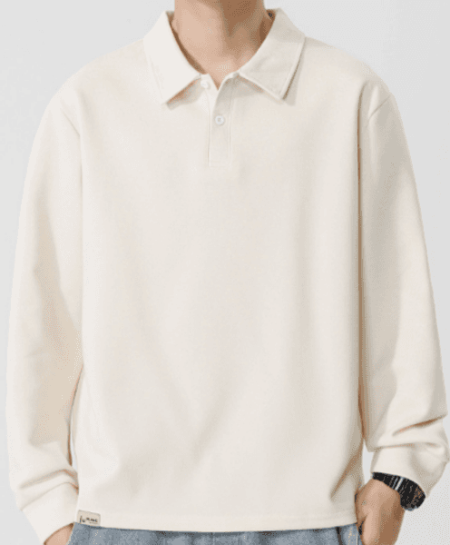 86 Men Long-sleeved Autumn and Winter Heavy Solid Color Lapel Youth Casual