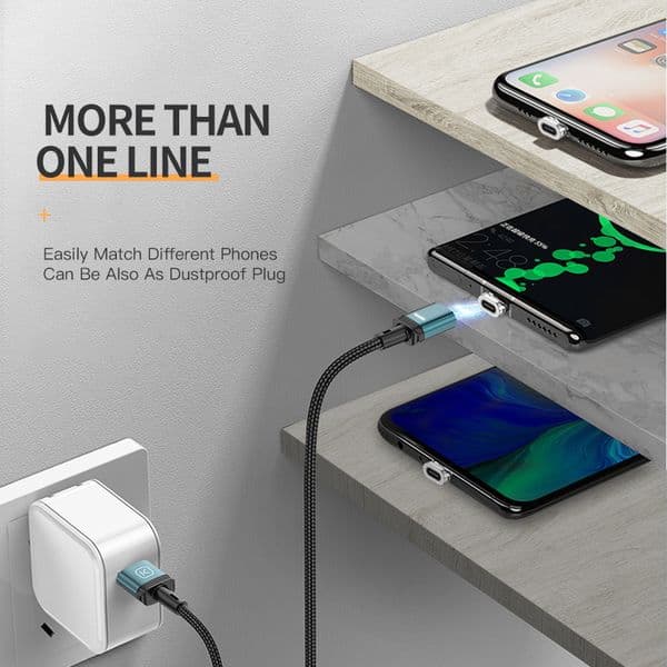 KUULAA Magnetic Cable Micro USB Type C Fast Charging Cable For 2025 iPhone 15 14 Pro XS Max new XR X 8 7 Charger MicroUSB USB C Wire Cord