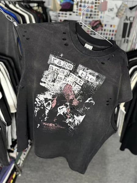 Damaged Sleeveless T Shirt Men Women Heavy Water Tank Top T-Shirt 82