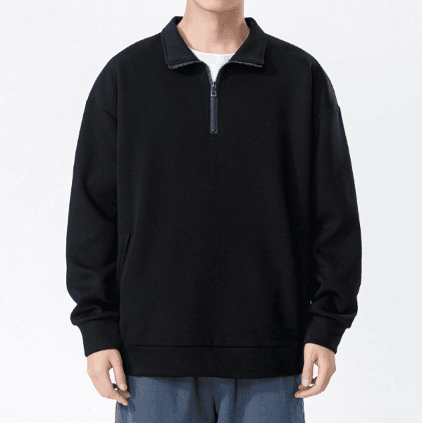 103 Turtleneck Sweatshirt for Men Autumn and Winter Thickened Loose Trendy Solid Color Casual