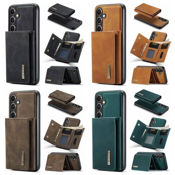 DG.MING 2in1 Wallet Pack Leather Cases For Iphone 17 Air 16E 16 Plus 15 Pro MAX 14 13 12 11 XR XS 8 7 Card Slot Pocket Holder Stand Pouch Business Men Phone