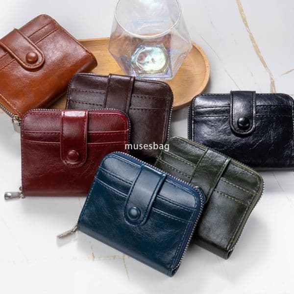 Fashionable versatile for both men women classic and practical multi with zipper PU small fragrant casual leather zero wallet d52d