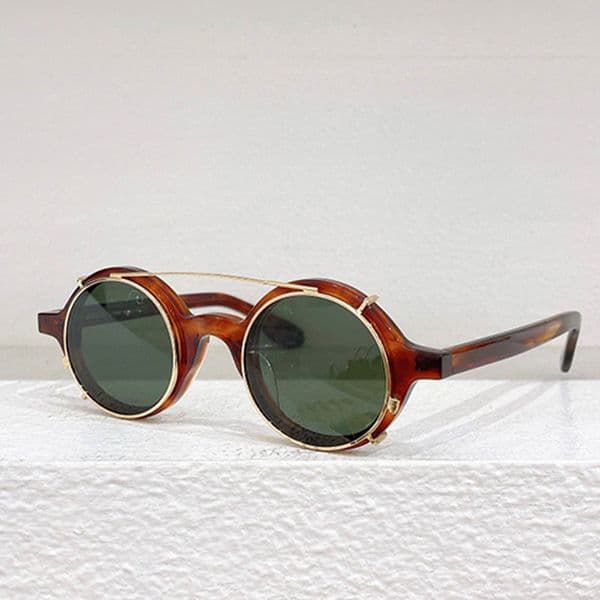 Brand circular sunglasses ZOLMAN Mens Womens Gothic retro round frame acetate frame 100% UV resistant glasses circular retro coated sunglasses
