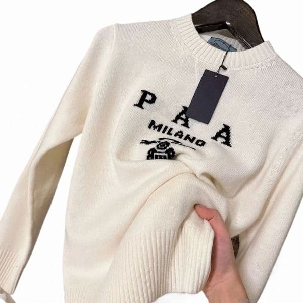 Women's New Designer Sweaters Milano Italy Designer Womens Woollen Knitting Pullover Paris High Quality Flocking Classic Style Luxury Sweater