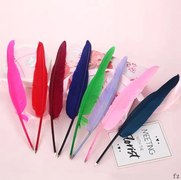 Feather Quill Ballpoint Pen for Office Student Writing Signing Pen Feather Pens for School Supplies Home Decor LL