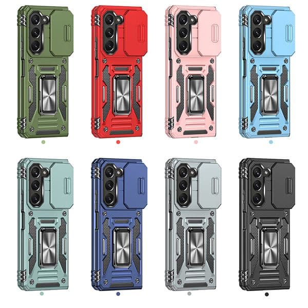 Military Grade Hybrid Armor Cases Slide Camera Protection Magnetic Metal Bracelet Ring Stand Shockproof Cover For Samsung Galaxy Z Fold 4 5 6 5G Fold4 Fold5 Fold6