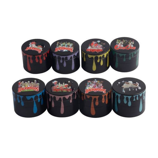 Backwoods 40mm 50mm 55mm 63mm Cartoon Smoking Grinder Zinc Alloy Metal 4 Layer Crusher Shredder Hand Tobacco Smoke Accessroy for Flower Dry Herb New