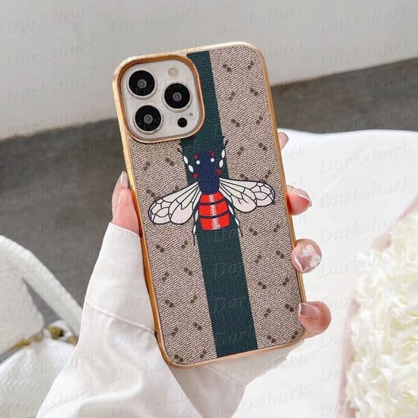 Vintage Flower Animal Designer Phone Case for iPhone 15 14 Plus 13 12 Pro Max 11 Leather Print Luxury Pattern Electroplated Plating TPU Back Frame Shell Cover