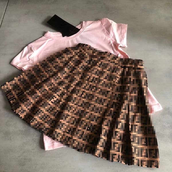 Sales children cotton T-shirts Skirts 2in Clothes Sets Baby&Kids Clothing summer classic clothing Tops &Tees Clothing Sets Girls Fashionable Clothes Sets
