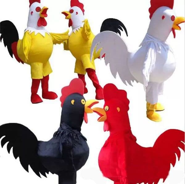 Halloween white chicken animal Mascot Costumes Fancy Party Dress Cartoon Character Outfit Suit Adults Size Carnival Easter Advertising Theme Clothing