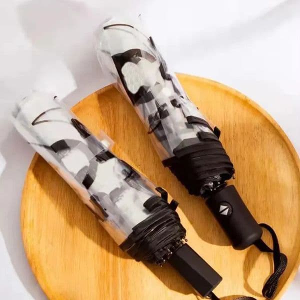Fashion Transparent Designer Umbrella Folding Fully Automatic Umbrella for Men and Women Portable Outdoor Sunshade Umbrella