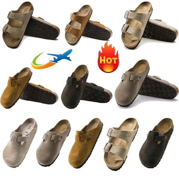 Designer Clogs Slippers Sandals Slippers Slides Men Women Cork Flat Soft Suede Leather Outdoor Platform Slippers Top Quality slippers women feminine