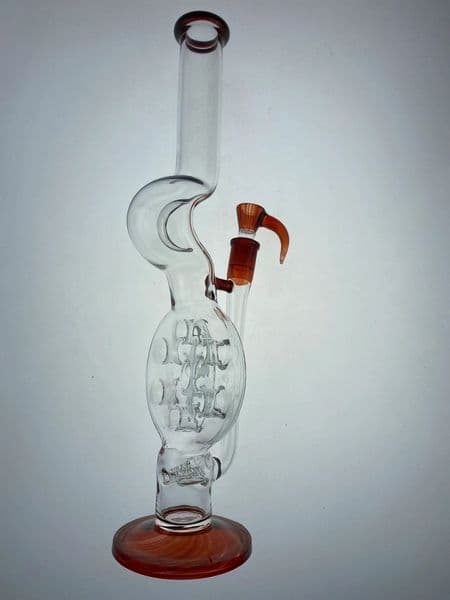 Smoking Pipes swiss bong accents colored with American red 18inch tall 18mm joint 2 percs high quantity welcom to order