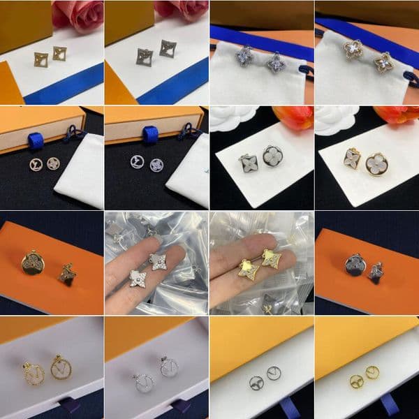 Deaigner Earrings Luxury Brand Crystal Letter Clover Charm Earrings 18K Gold S925 Silver Plated Ear Stud Earrings For Women Men Party Diamond Flower Fashion Jewelry