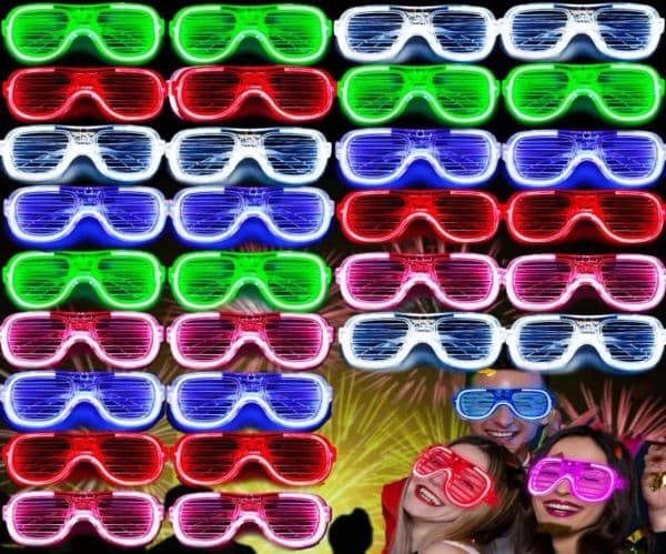 Other Festive Party Supplies Max Fun Led Light Up Glasses Toys Plastic Shutter Shades Flashing Glow In The Dark Sticks Sunglasses LL