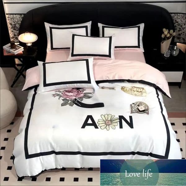 Quality Nordic light luxury high-end four-piece quilt set with ground wool double plus 2.0m bed sheet non-slip fashion