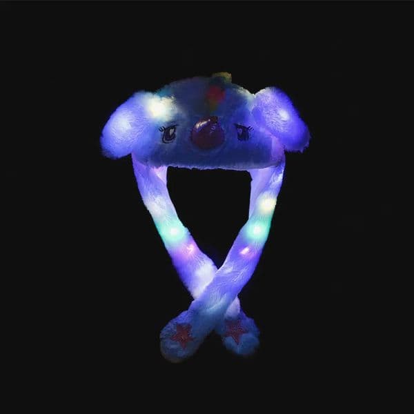 LED Lights Cartoon Plush Animal Dancing Hat Ears Movable Jumping Bunny Hat Role Play Party Christmas Holiday Cute Suitable for 121 LL