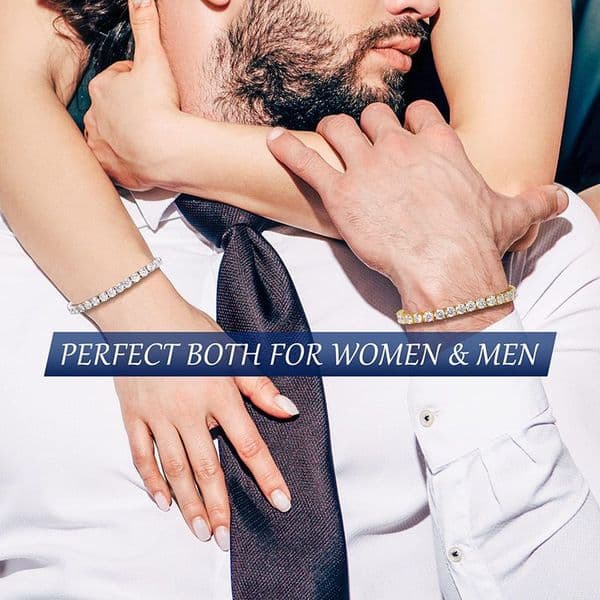 Mens bracelet Sterling Silver Plated Gold Bracelet 3/4/5MM Wide With GRA Certificate Moissanite Bracelet Designer For Women Rapper Hip Hop Jewelry Woman and men Gift